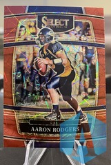 2022 Panini Select Draft Picks Red Lazer Prizm #28 Aaron Rodgers